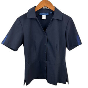 Stan Herman For U.S. Airways By TwinHill Navy Short Sleeve Button-Up Size 6R